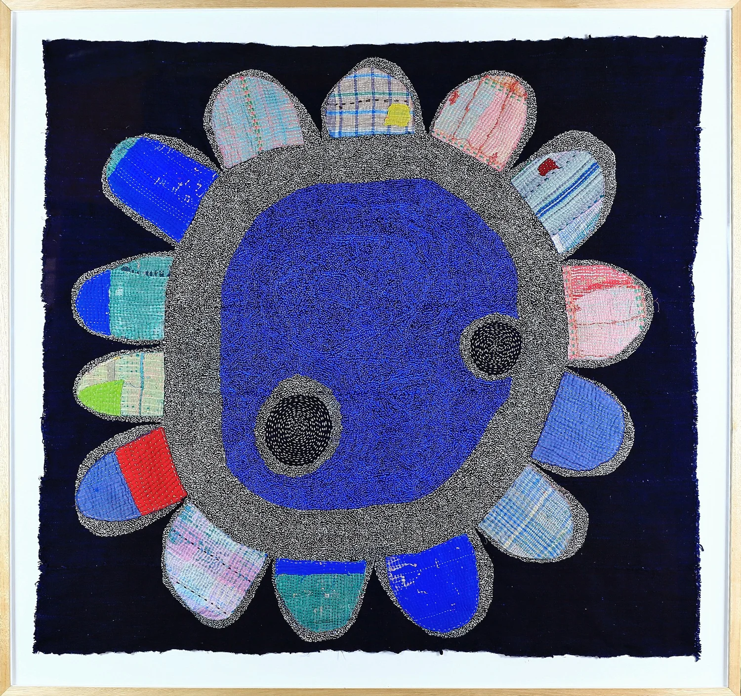 Untitled — slow stitch on linen